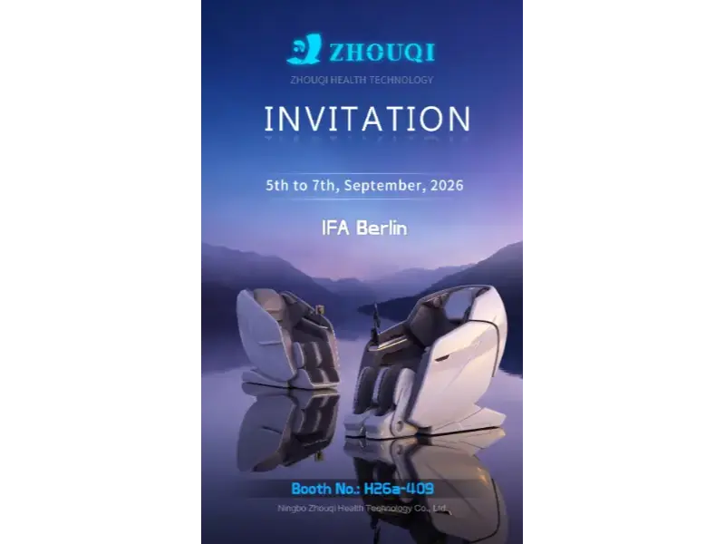 Ningbo Zhouqi Health Technology zaprezentuje inteligentne fotele masujące na targach IFA Berlin 2026